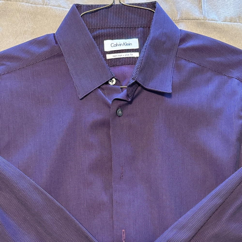Calvin Klein Men's Deep Purple Dress Shirt